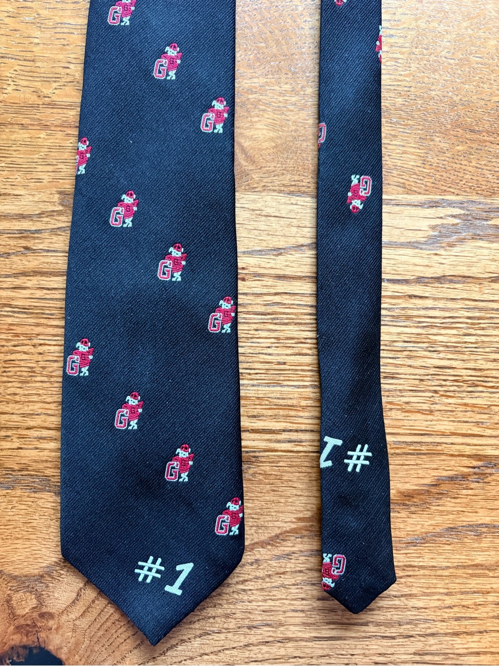 VTG Charing Cross Black UGA Bulldawg Dawg “G” #1 Patterned Men's Tie - Picture 8 of 12
